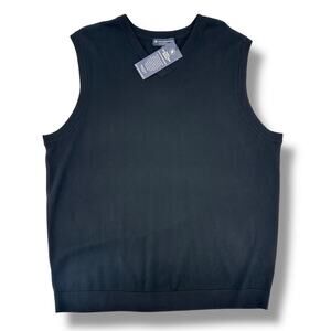 Hart Schaffner Marx Extra Fine Merino Wool Sweater Vest Mens Size 2XT Tall Black